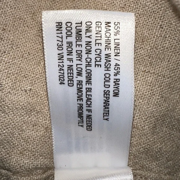 Linen Rayon Sleeveless Top Blouse - Women’s Small - Buttons Boho NWT, Tan - New - Picture 4 of 9